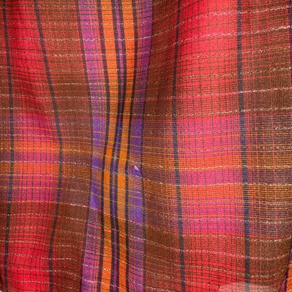 Vintage Blouse 70s Miss Capri Check Plaid Secretary Bow Blouse | Small - Picture 8 of 13